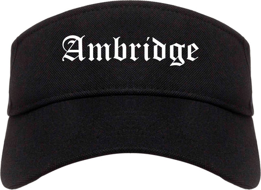 Ambridge Pennsylvania PA Old English Mens Visor Cap Hat Black