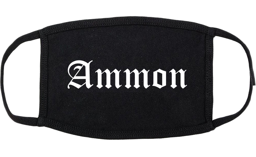 Ammon Idaho ID Old English Cotton Face Mask Black