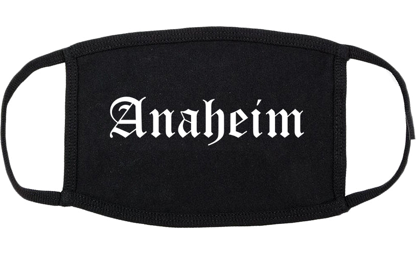 Anaheim California CA Old English Cotton Face Mask Black
