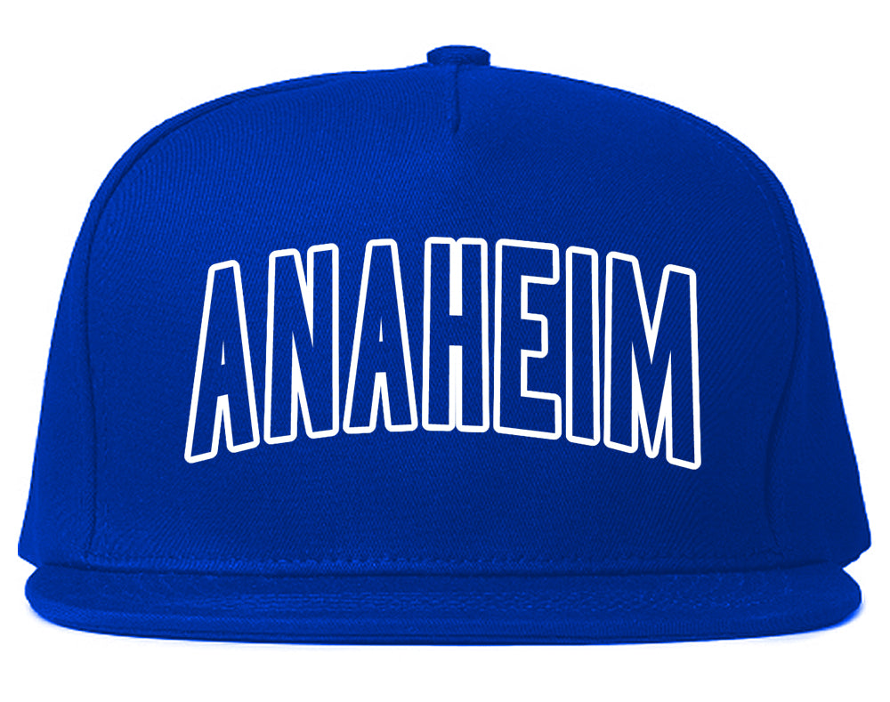Anaheim California Outline Mens Snapback Hat Royal Blue