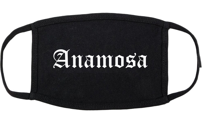 Anamosa Iowa IA Old English Cotton Face Mask Black