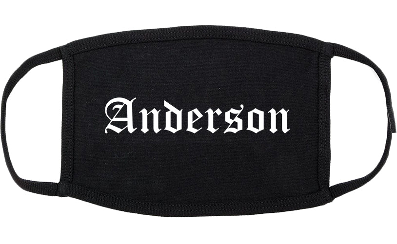 Anderson California CA Old English Cotton Face Mask Black
