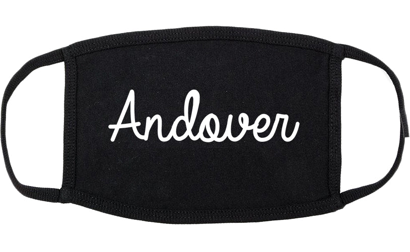 Andover Kansas KS Script Cotton Face Mask Black