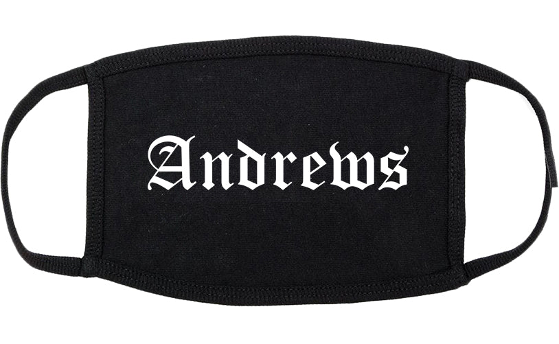 Andrews Texas TX Old English Cotton Face Mask Black
