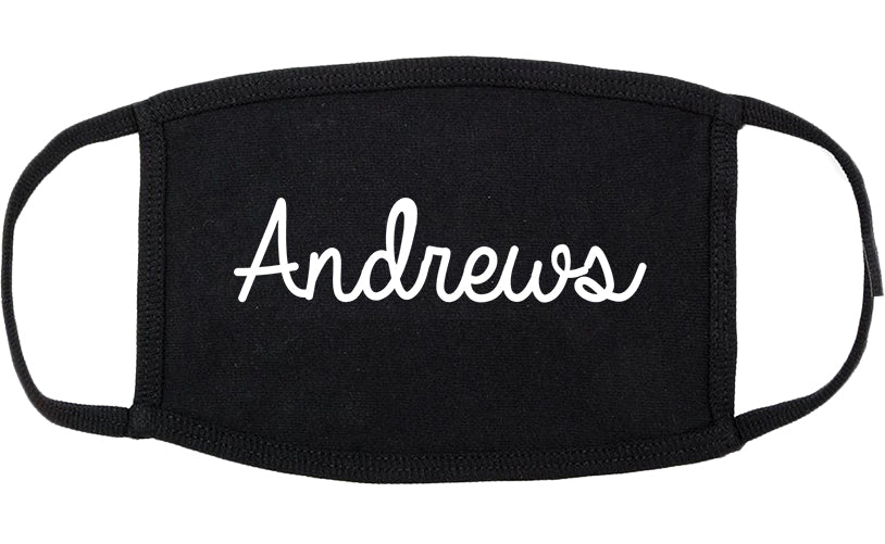 Andrews Texas TX Script Cotton Face Mask Black