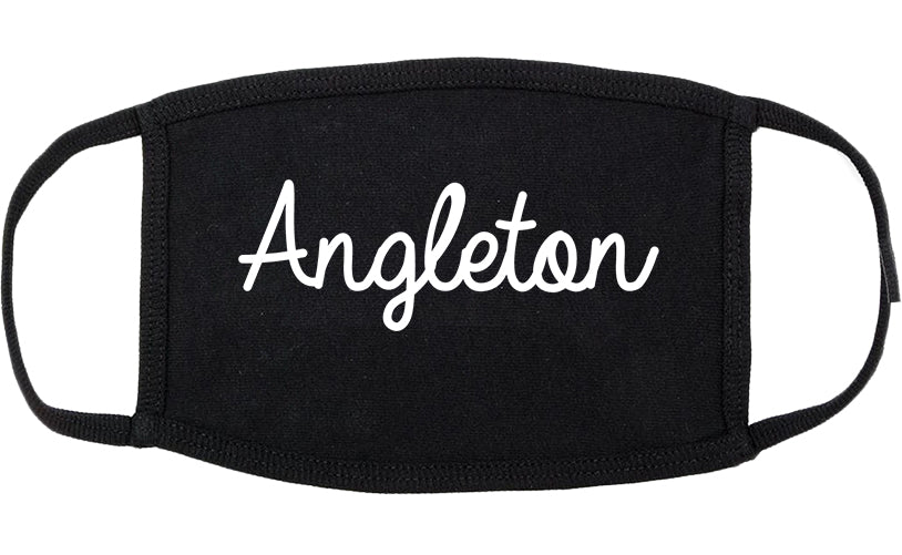 Angleton Texas TX Script Cotton Face Mask Black