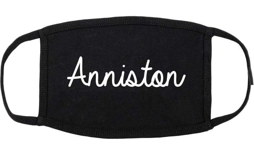 Anniston Alabama AL Script Cotton Face Mask Black