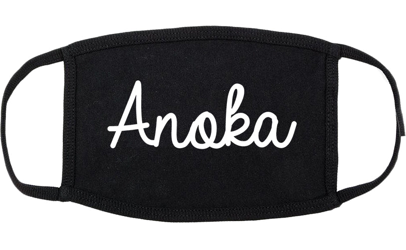 Anoka Minnesota MN Script Cotton Face Mask Black