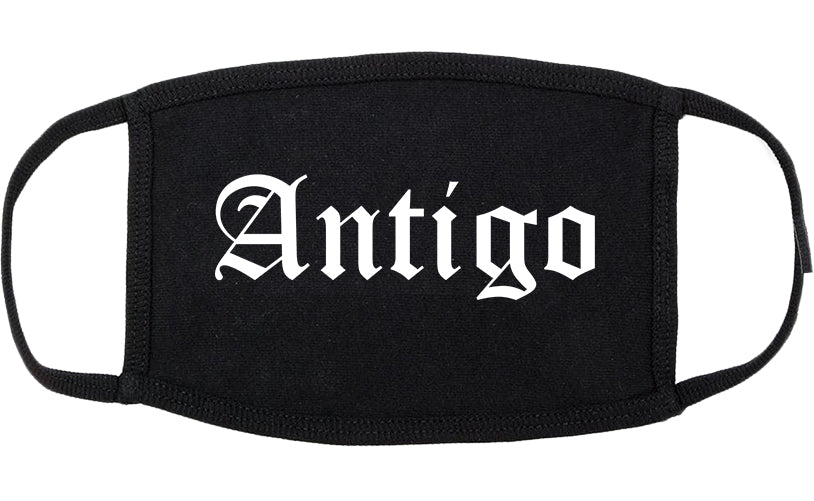 Antigo Wisconsin WI Old English Cotton Face Mask Black