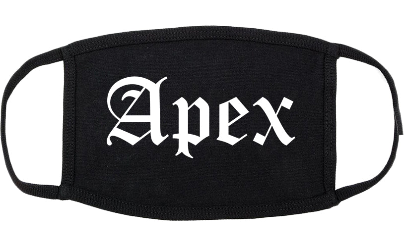 Apex North Carolina NC Old English Cotton Face Mask Black