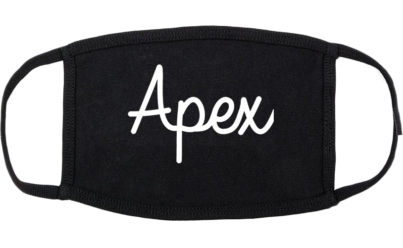 Apex North Carolina NC Script Cotton Face Mask Black