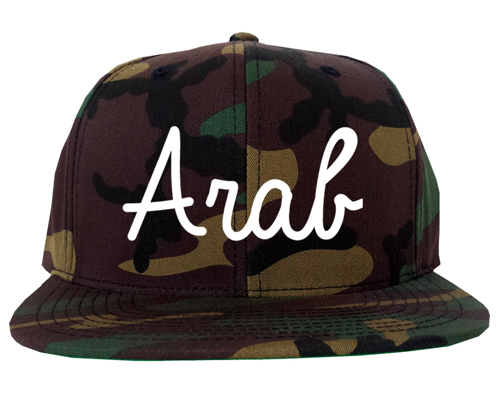 Arab Alabama AL Script Mens Snapback Hat Army Camo