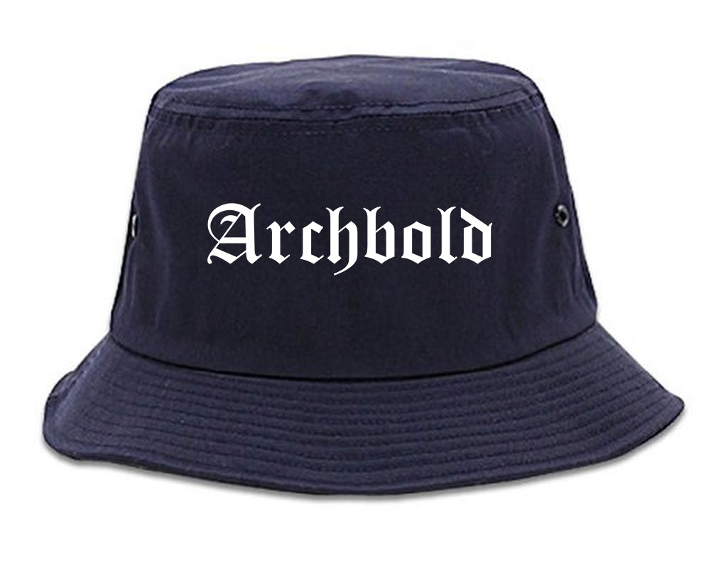 Archbold Ohio OH Old English Mens Bucket Hat Navy Blue