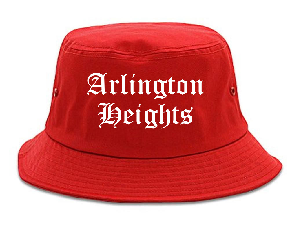 Arlington Heights Illinois IL Old English Mens Bucket Hat Red