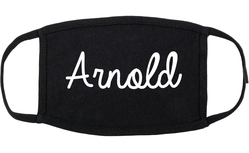 Arnold Missouri MO Script Cotton Face Mask Black