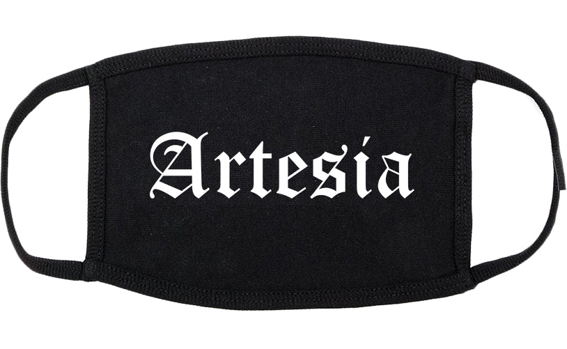 Artesia California CA Old English Cotton Face Mask Black