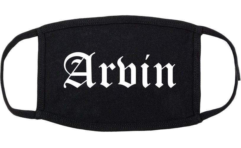 Arvin California CA Old English Cotton Face Mask Black