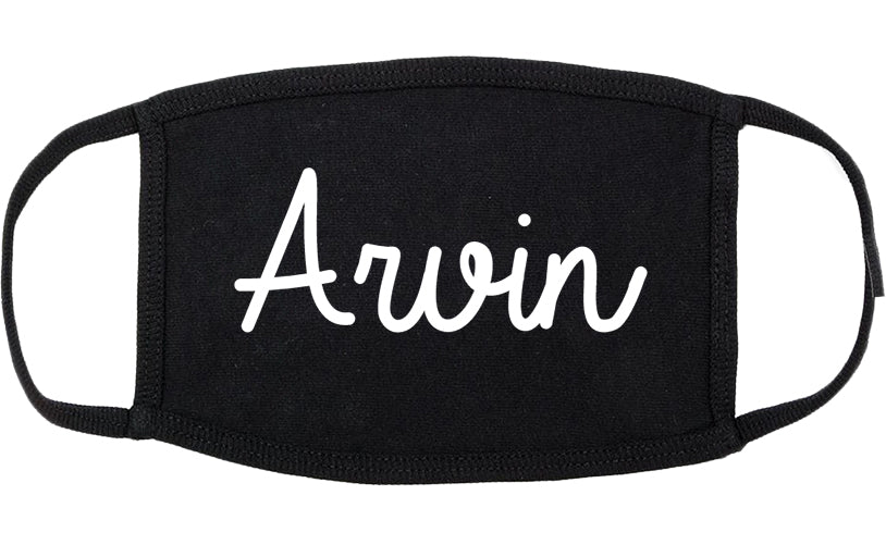 Arvin California CA Script Cotton Face Mask Black