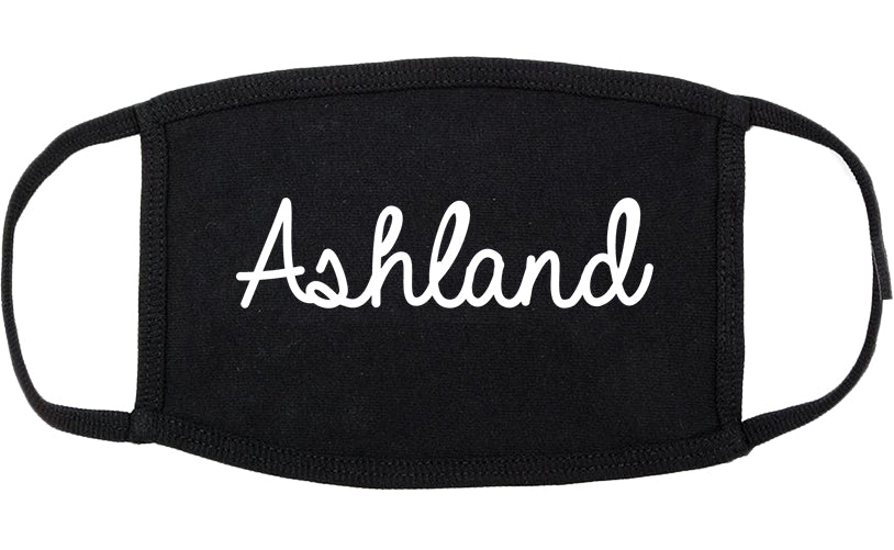 Ashland Wisconsin WI Script Cotton Face Mask Black