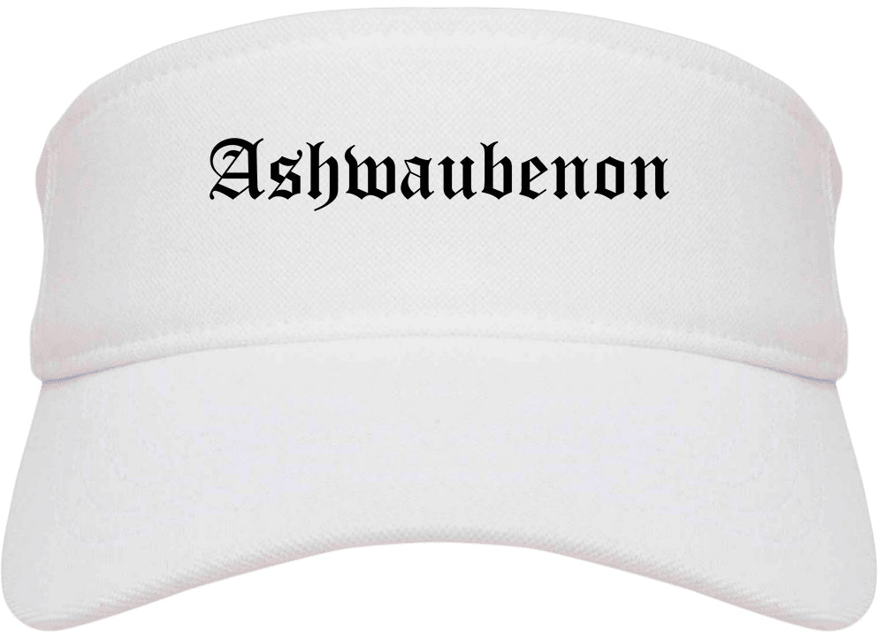 Ashwaubenon Wisconsin WI Old English Mens Visor Cap Hat White