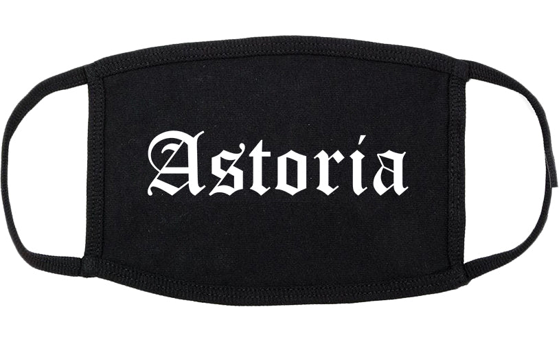 Astoria Oregon OR Old English Cotton Face Mask Black