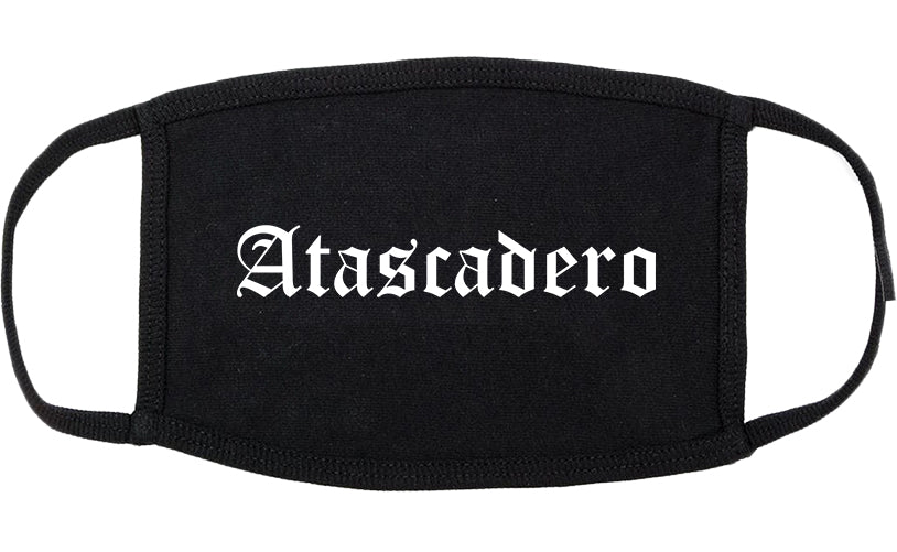 Atascadero California CA Old English Cotton Face Mask Black
