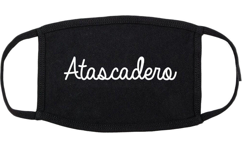 Atascadero California CA Script Cotton Face Mask Black