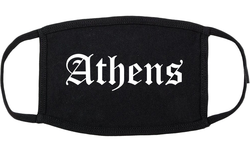 Athens Alabama AL Old English Cotton Face Mask Black