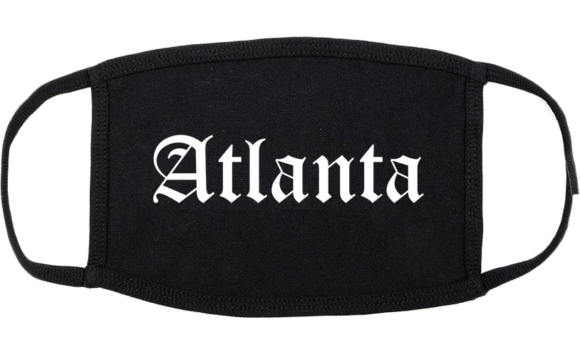 Atlanta Texas TX Old English Cotton Face Mask Black