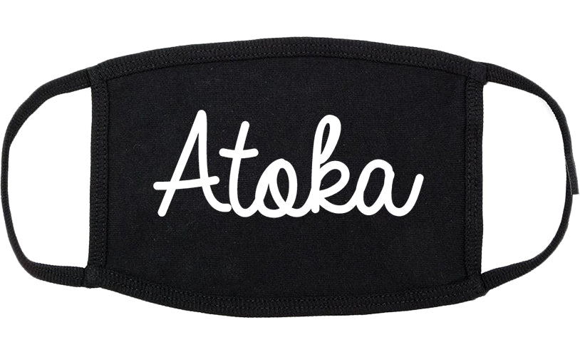 Atoka Tennessee TN Script Cotton Face Mask Black
