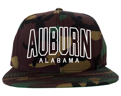 Auburn Alabama Outline Mens Snapback Hat Camo
