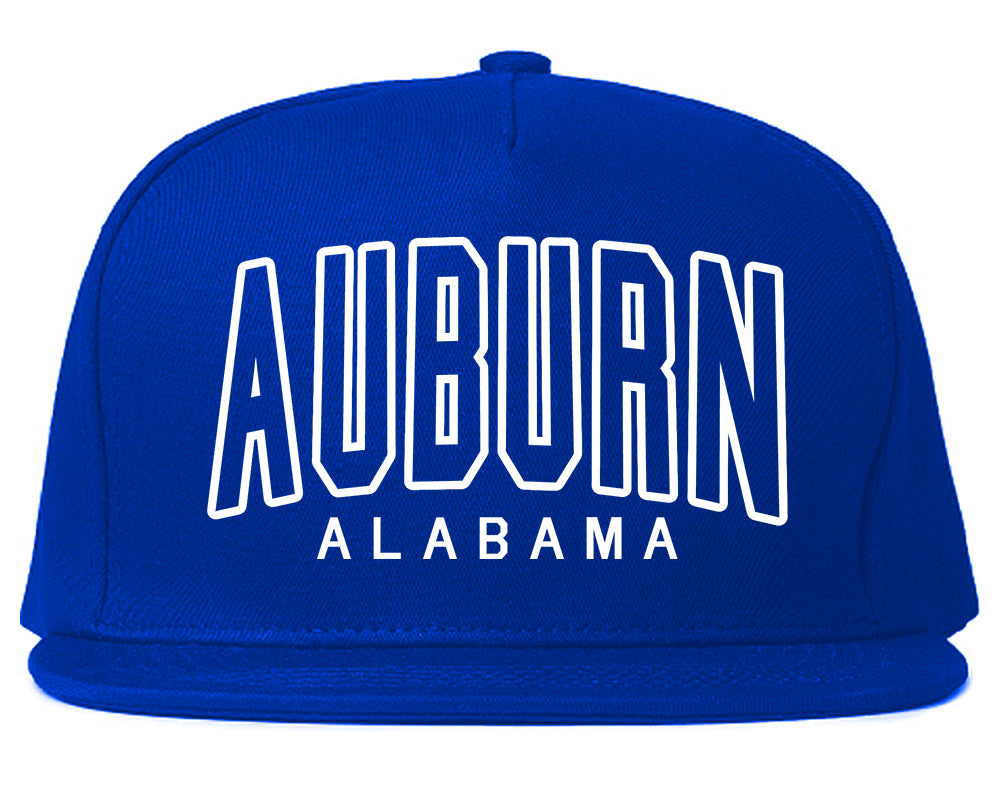 Auburn Alabama Outline Mens Snapback Hat Royal Blue