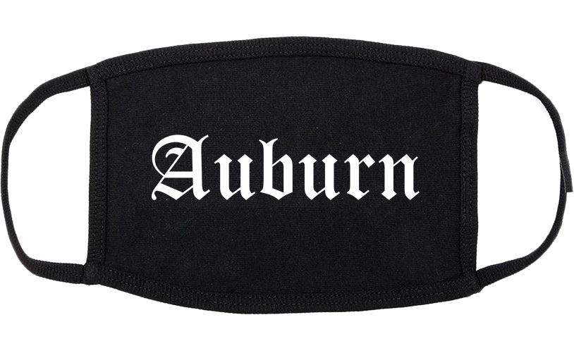 Auburn Illinois IL Old English Cotton Face Mask Black