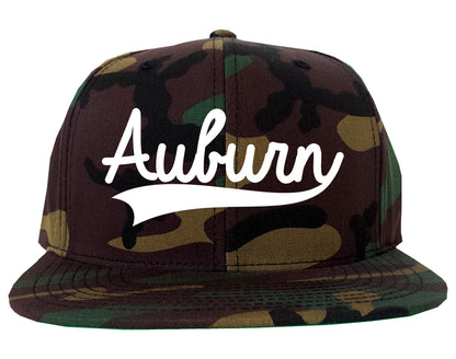 Aurburn Alabama Varsity Logo Mens Snapback Hat Camo