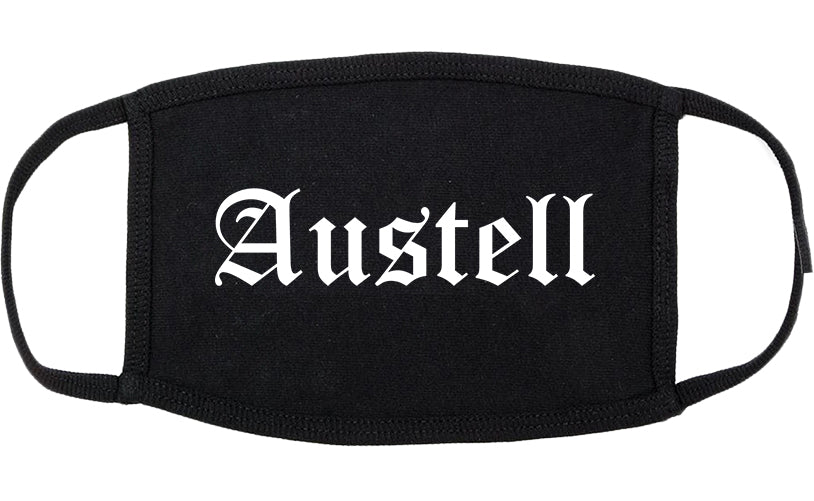 Austell Georgia GA Old English Cotton Face Mask Black