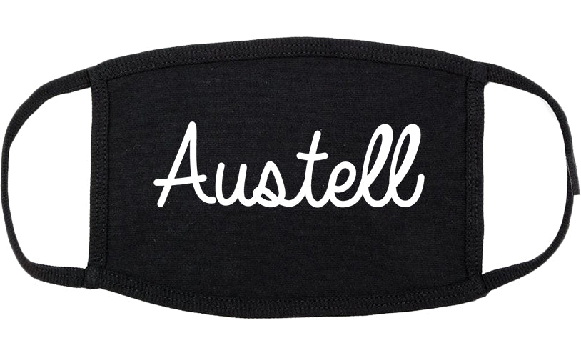 Austell Georgia GA Script Cotton Face Mask Black