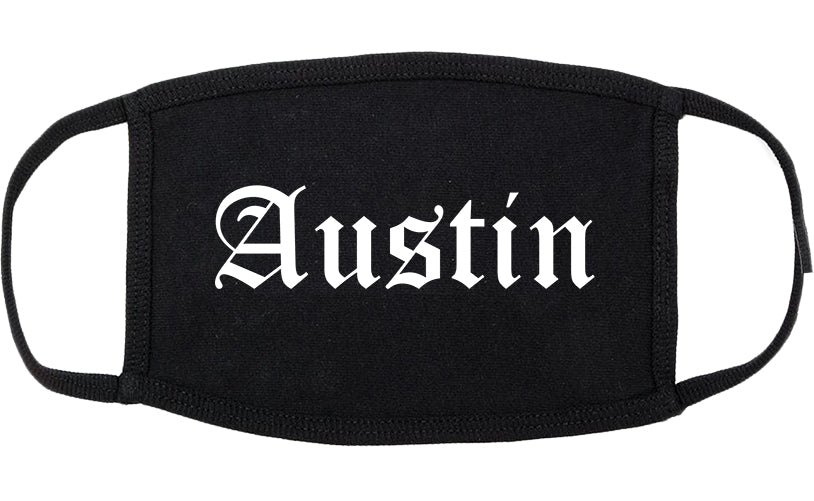 Austin Minnesota MN Old English Cotton Face Mask Black