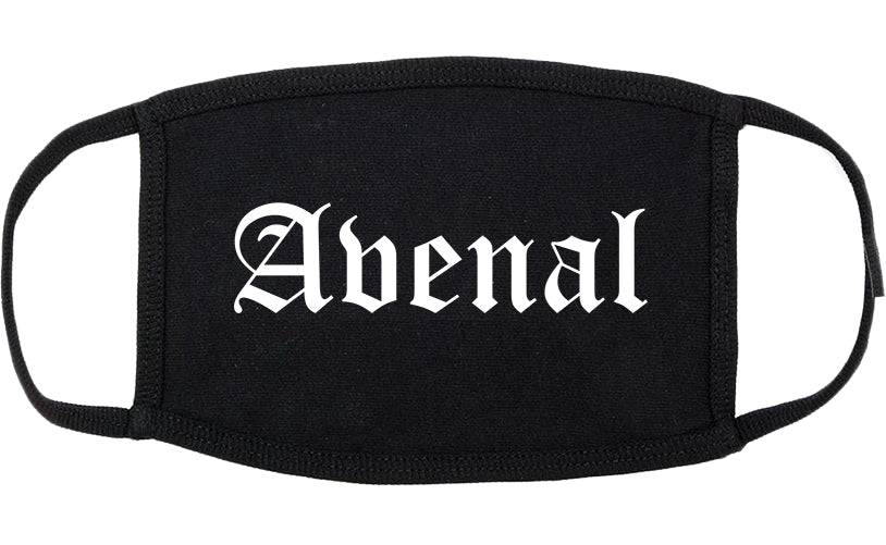 Avenal California CA Old English Cotton Face Mask Black