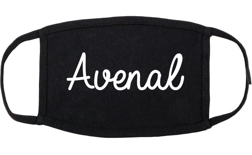 Avenal California CA Script Cotton Face Mask Black
