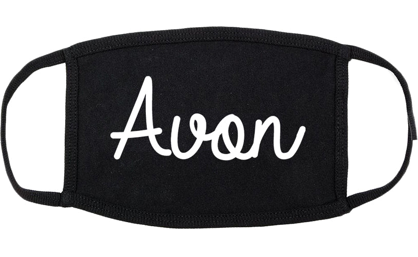 Avon Ohio OH Script Cotton Face Mask Black