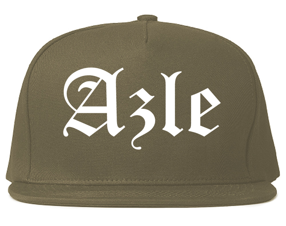 Azle Texas TX Old English Mens Snapback Hat Grey