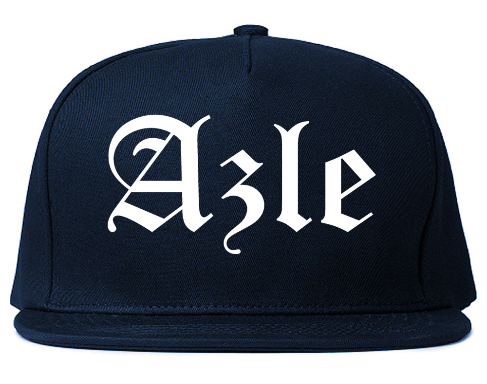 Azle Texas TX Old English Mens Snapback Hat Navy Blue