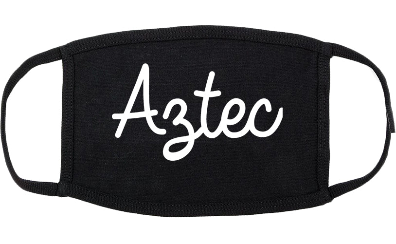 Aztec New Mexico NM Script Cotton Face Mask Black