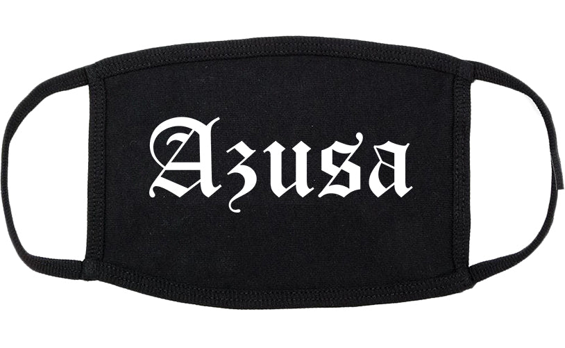 Azusa California CA Old English Cotton Face Mask Black