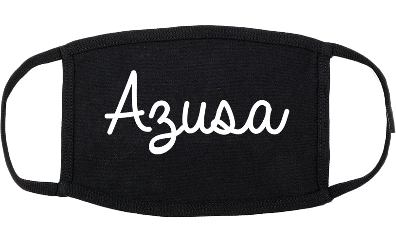 Azusa California CA Script Cotton Face Mask Black