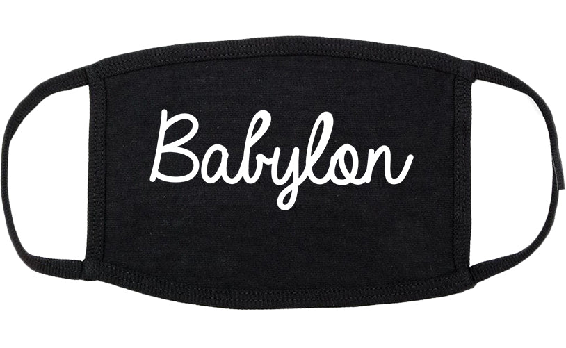 Babylon New York NY Script Cotton Face Mask Black