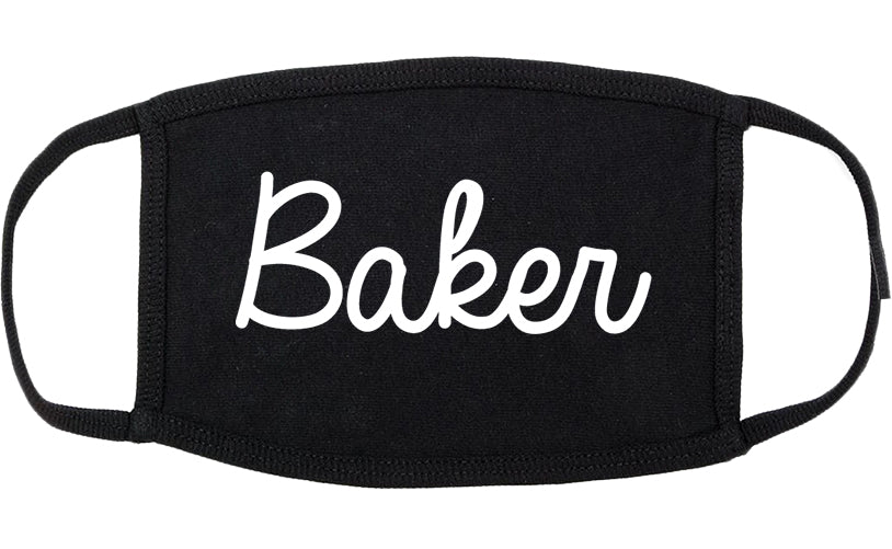 Baker Louisiana LA Script Cotton Face Mask Black