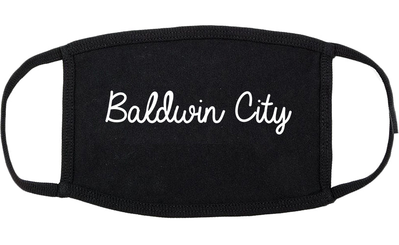 Baldwin City Kansas KS Script Cotton Face Mask Black