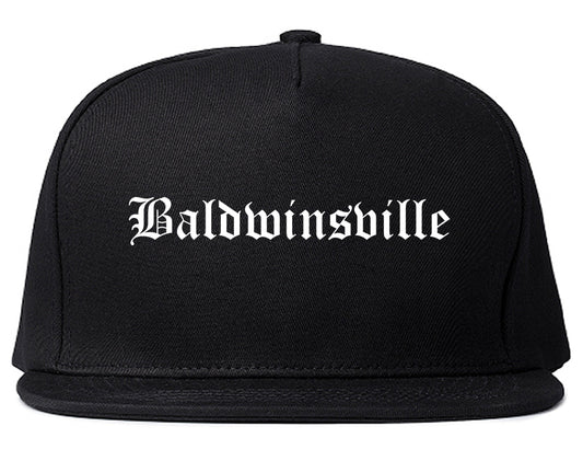 Baldwinsville New York NY Old English Mens Snapback Hat Black