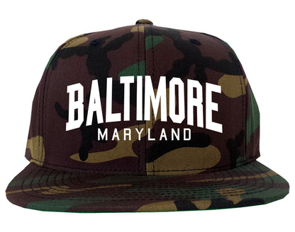 Baltimore Maryland Arch Mens Snapback Hat Camo